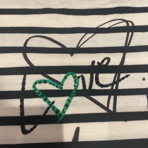 Betty Barclays Elements stripe Love long sleeve top - Picture 2 of 5